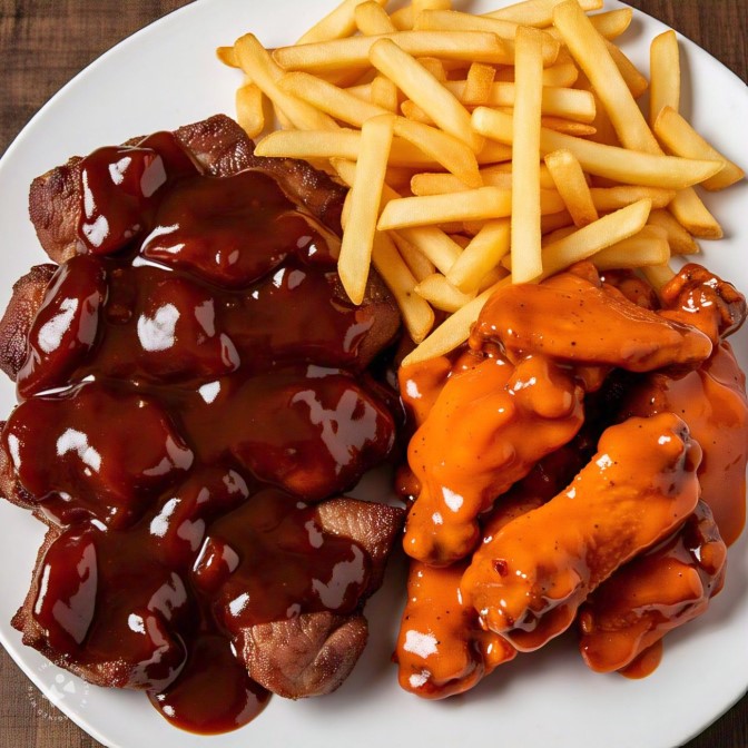 BONELESS WINGS AND FRIES